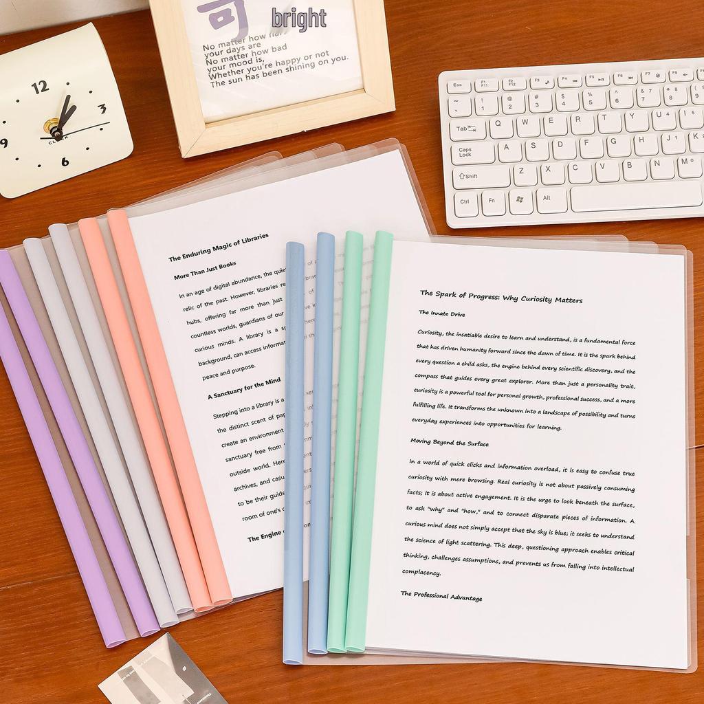Morandi Transparent Office Document Organizer with Triangle Rod Clip