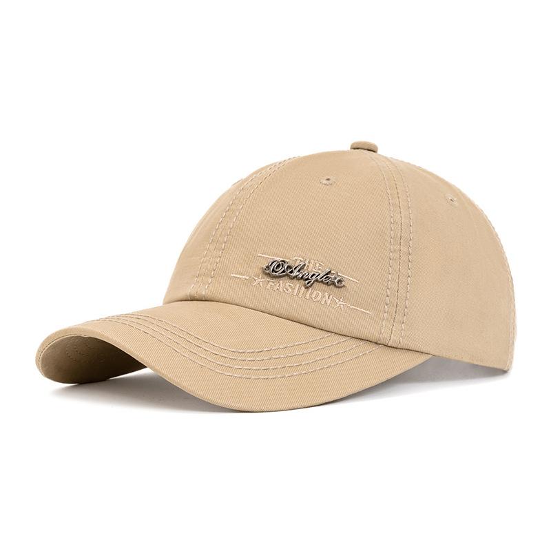 Casquette de baseball en coton pour hommes, dessus souple, casquette à lettre brodée, chapeau d'été pour sports de plein air, pare-soleil