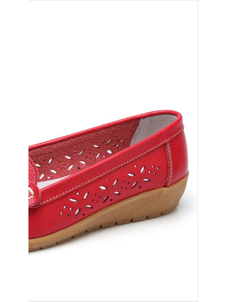 Summer Soft Wedge Leather Shoes for Middle-Aged and Elderly Women – Breathable Design