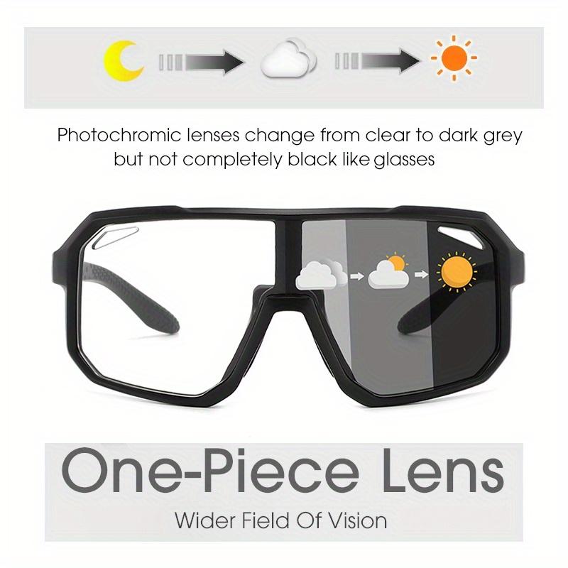 Photochromic Sports Sunglasses Oversized Monolithic Lens Comfort Fit for Cycling Hiking UV400 Lightweight Adventure Ready