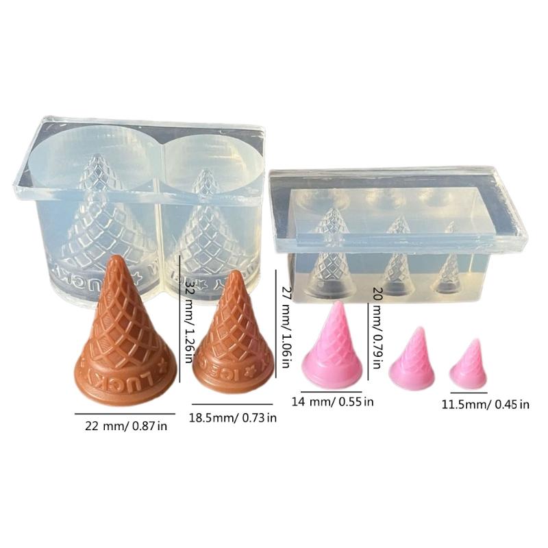 Food Play Miniature Mould Silicone Mold Cute Pointed Ice Cream Cones Shaped Moulds Dollhouse Miniature Accessories
