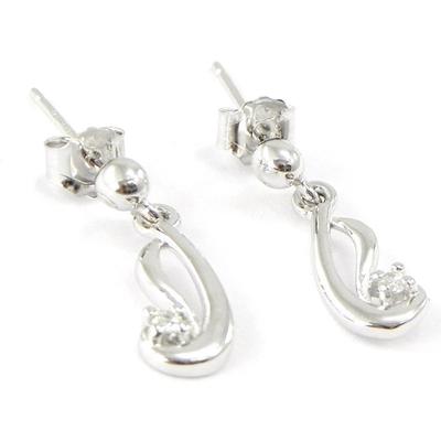 [I1088] - Silver Earrings 'Câlin' Silver White (rhodium-plated) - 15x5 Mm
