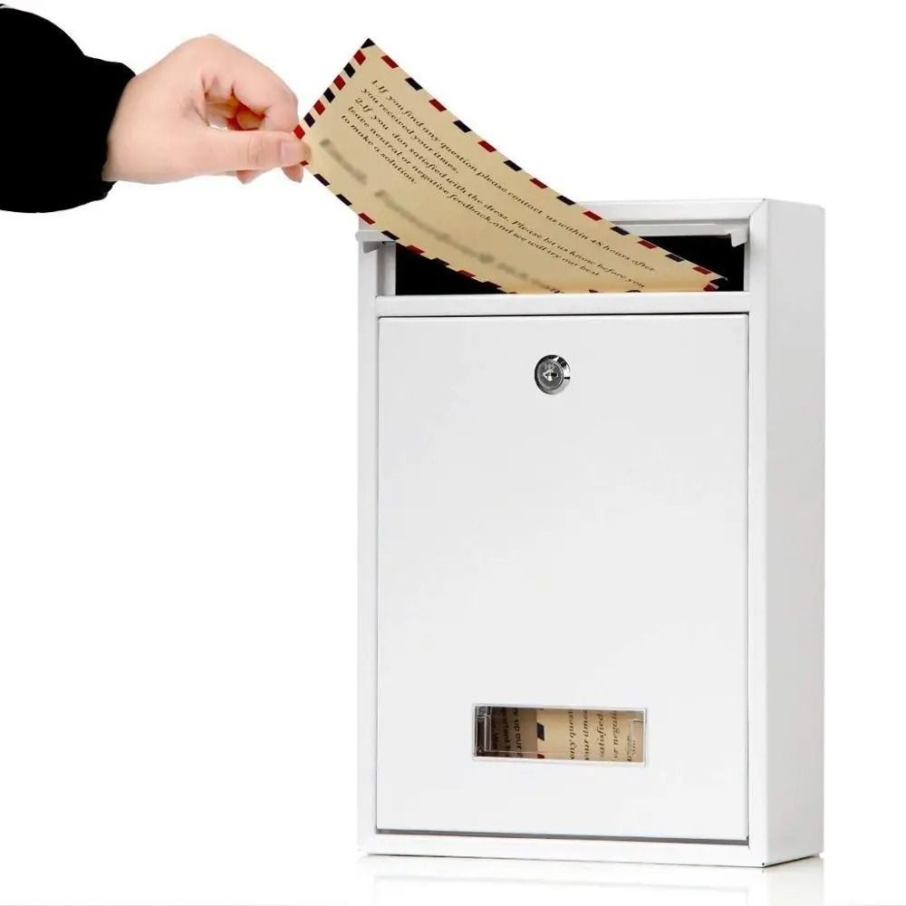 Iron Tinplate Letter Boxes Safe Locking Metal Email Suggestion Box Large Mail Drop Box  Garden