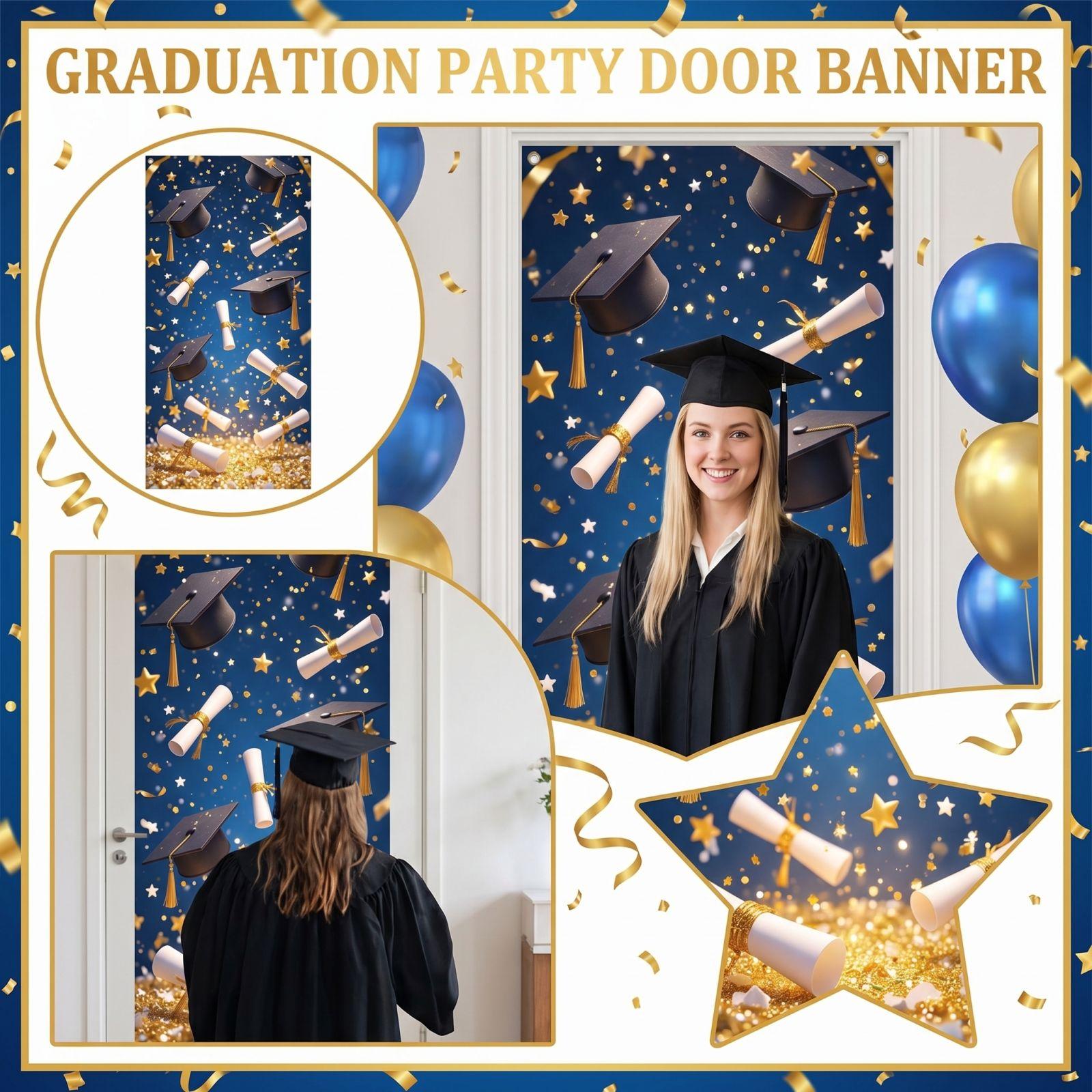 

Покрытие на дверь для выпускного Декорация для вечеринки по случаю выпускного Баннеры из ткани для подвешивания Наружное украшение one size