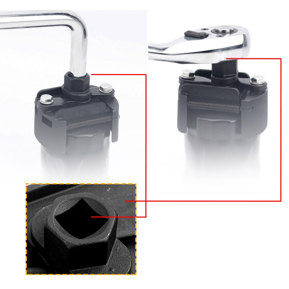 Adjustable Oil Filter Wrench 2.36-3.15inch 60-80mm Oil Filter Removal Tool 1/2'' Drive Cap Small Medium-sized Spin-on Oil Filter