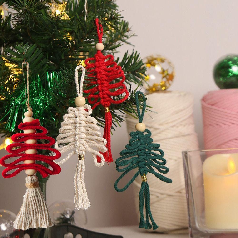 Handcrafted Christmas Tree Decorations Cotton Thread Creative Hanging Ornament Christmas