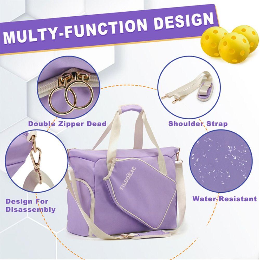 Large Capacity Pickleball Paddle Bag with Shoe Compartment Pickleball Racket Shoulder Bag