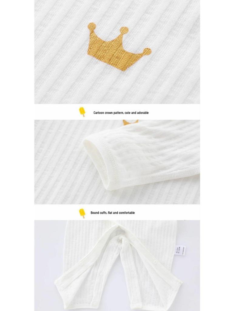 Pure Cotton Baby Romper - Soft, Skin-Friendly, Long Sleeve Pajamas for Newborns