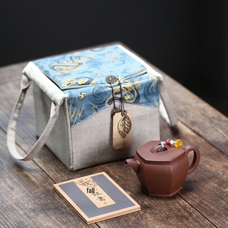 Yixing Zisha Purple Clay Teapot Set - Handmade Kung Fu Tea Set for Home, Office, or Business Gifts