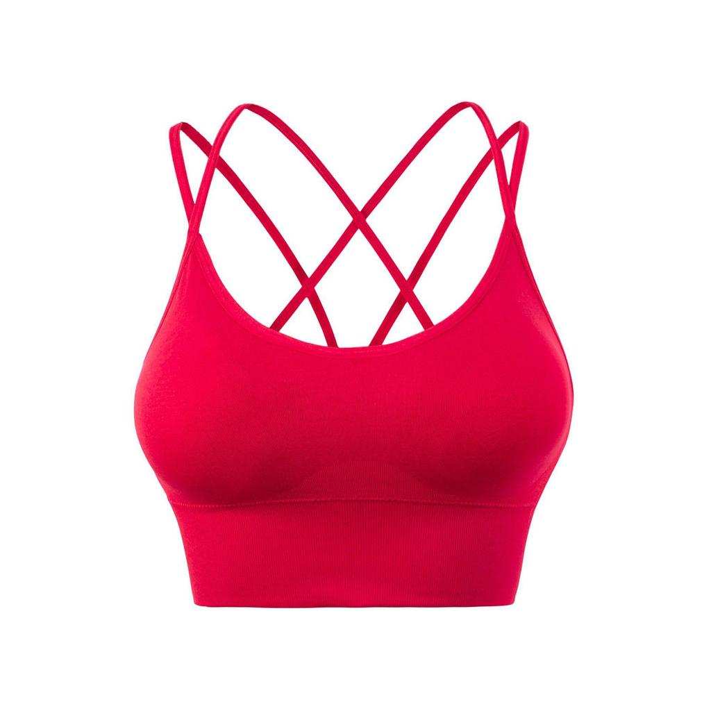 Strap Cross Back Yoga Sports Bra Quick Drying Shockproof Running Fitness Sports Underwear Large Size Bra