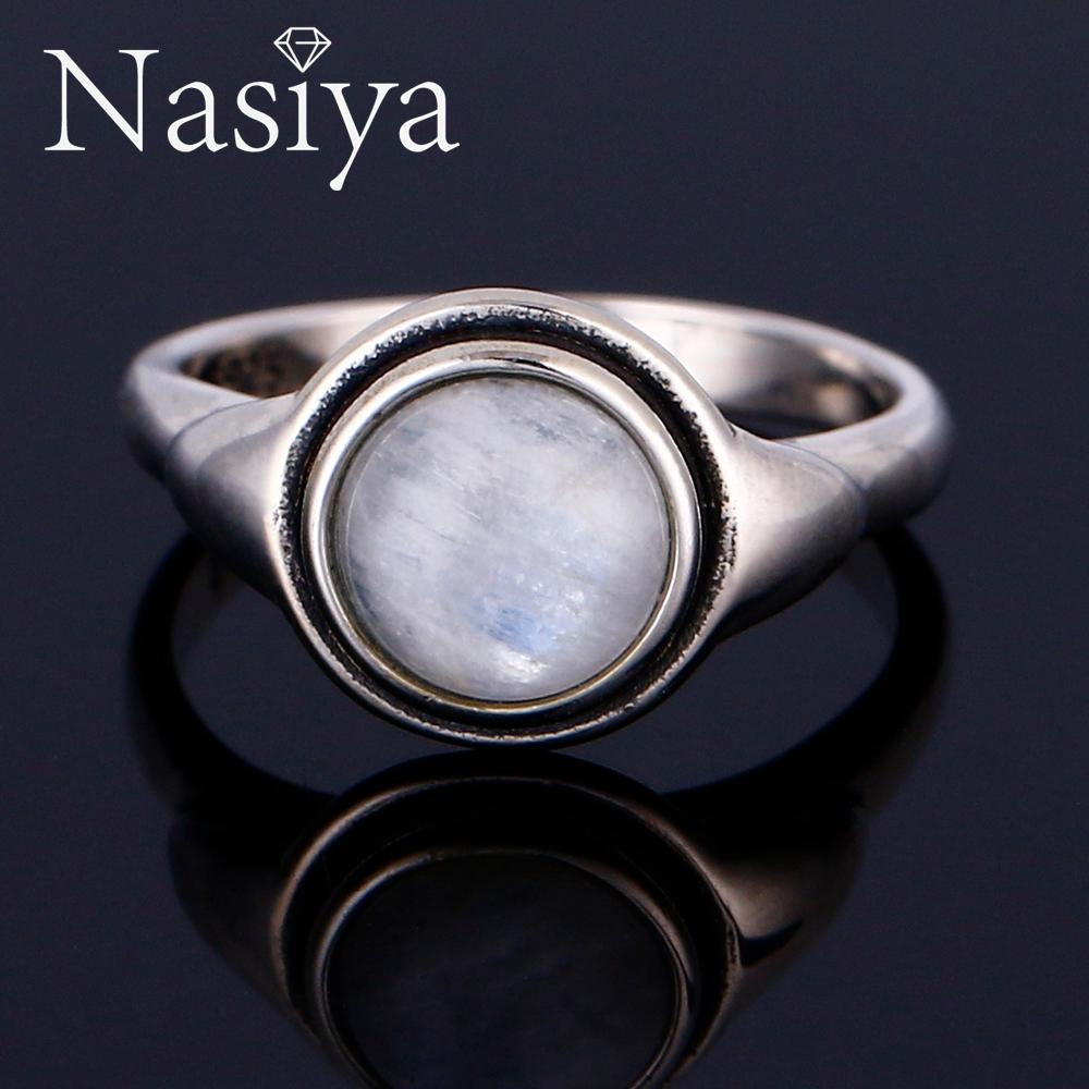 Nasiya Luxus Vintage Mondstein Ringe Kupferfarbener Schmuck Edelsteinringe Für Frauen Jubiläum Dropshipping