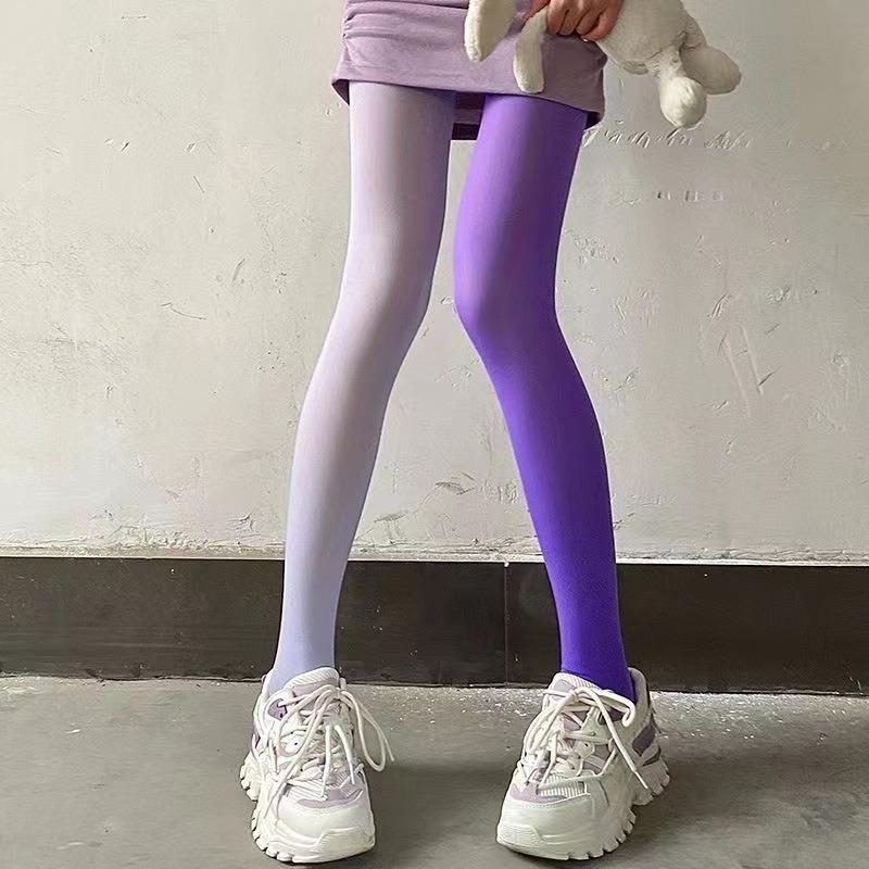 Damen Colorblock Strumpfhose Gothic Style Punk Weihnachten Halloween Elastische High Waist Leggings Strümpfe Herbst