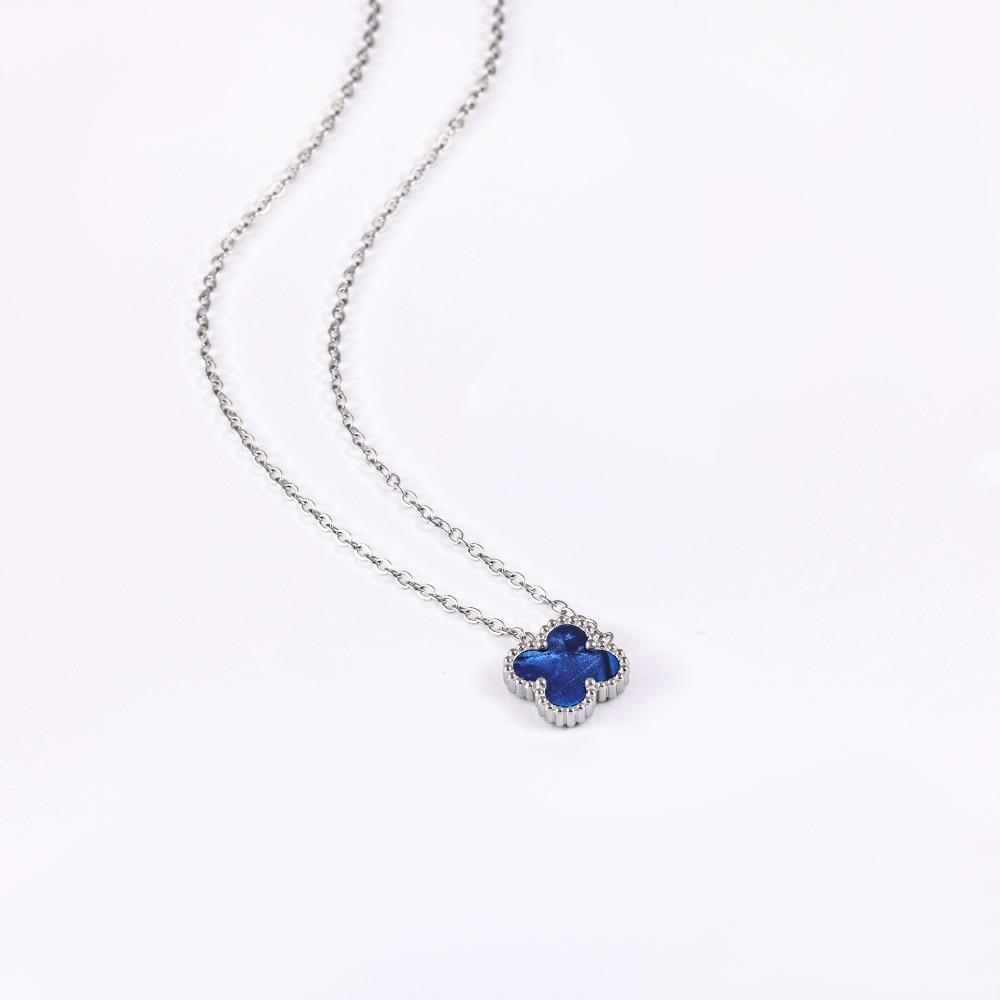 Non-fading High-quality Jewelry Double-sided Four-leaf Clover Necklace Women's Live Broadcast Hot-selling Titanium Steel Collarbone Chain