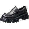 Trendige lässige Lederschuhe Herren Britische Plateau Ein-Pedal Big Head Schuhe mit Höhenabsatz Retro Herren Slipper