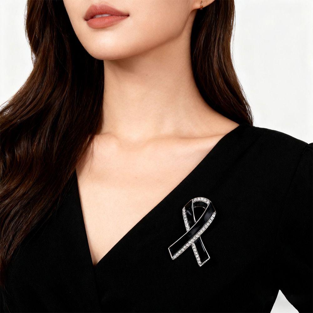 Czarna Odznaka Pamięci Czarna Odznaka Pamiątka po Królowej Odznaka Żałobna Cyrkonie Pogrzeb Czarna Wstążka Broszka Pin Na Pogrzeby i Żałobę