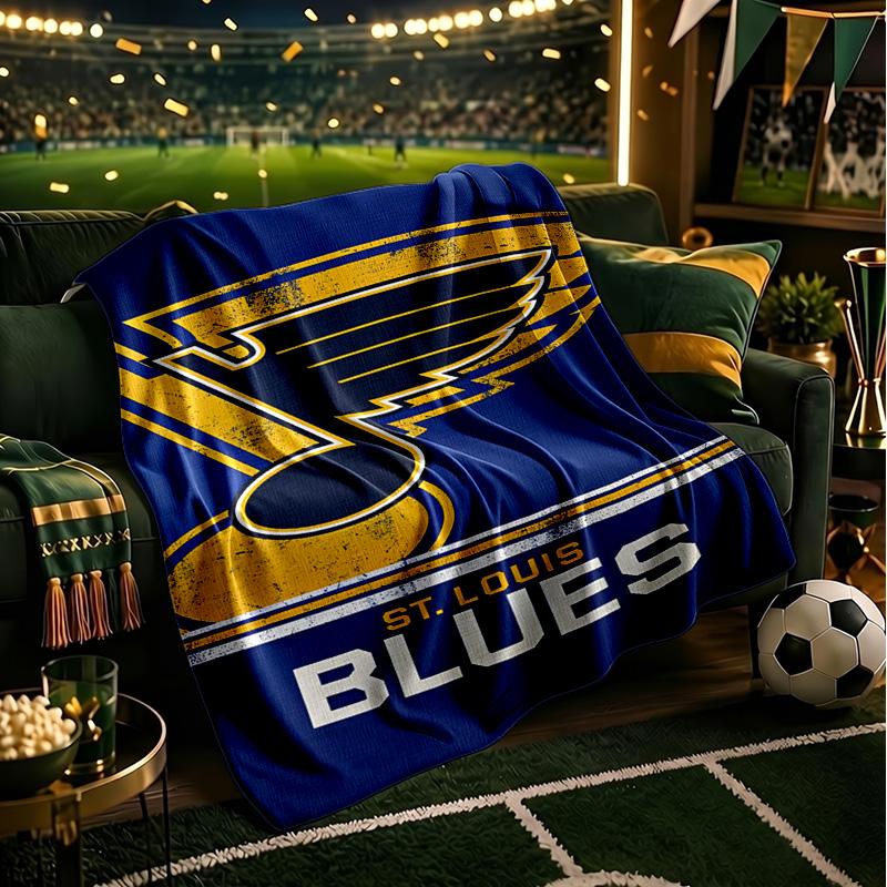 Blues Louis Crest Throws Blanket Flannel Blankets Plush for Couch Bed Gifts for Men Women Travel picnic blanket Christmas fan gifts
