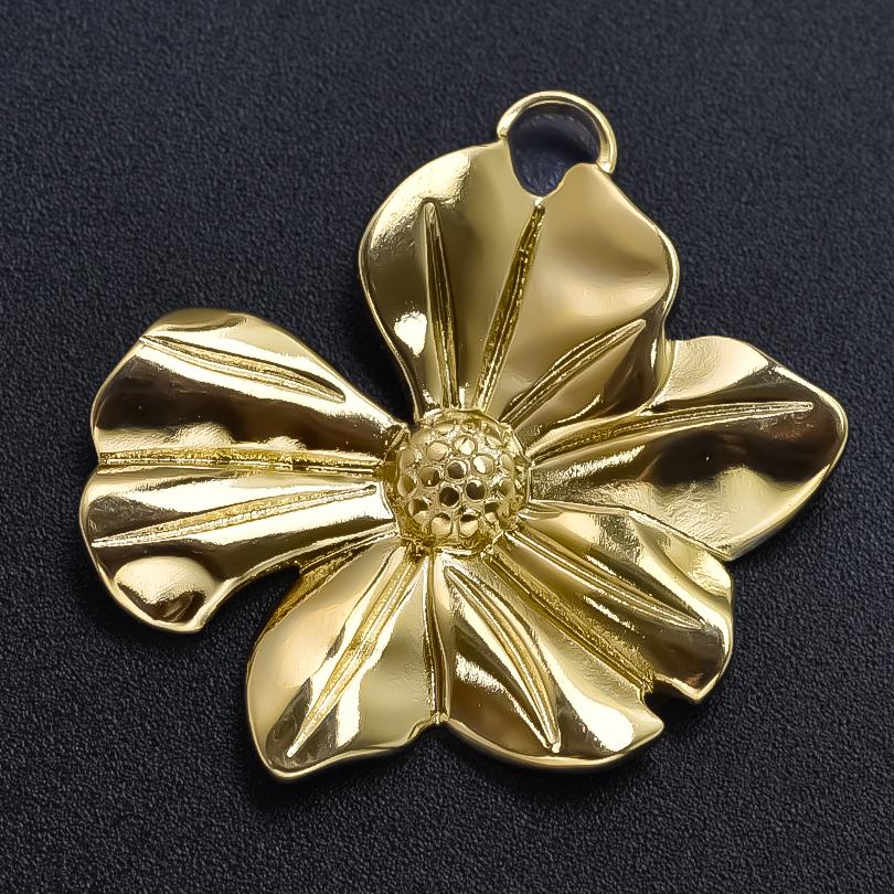 6pcs Gold Color Stainless Steel Charms For Jewelry Making Supplies Plant Leaf Flower Pendant Charm Cherry Pepper Sunflower Charm