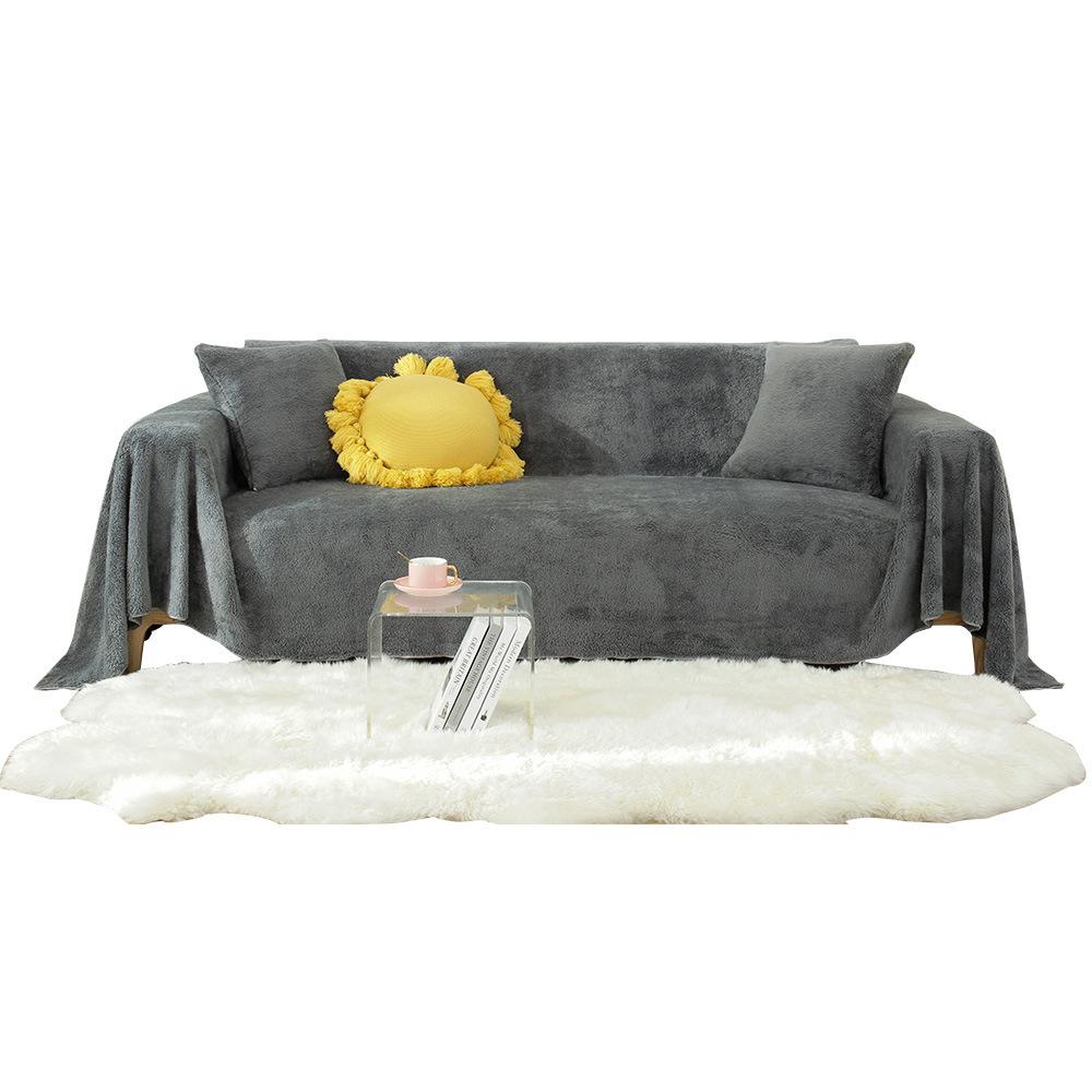 Winter Rabbit Plush Sofa Cushion Thickened Non-Slip High-End Cushion Nordic Simple Generation with All-Inclusive Sofa Cover Cover Towel