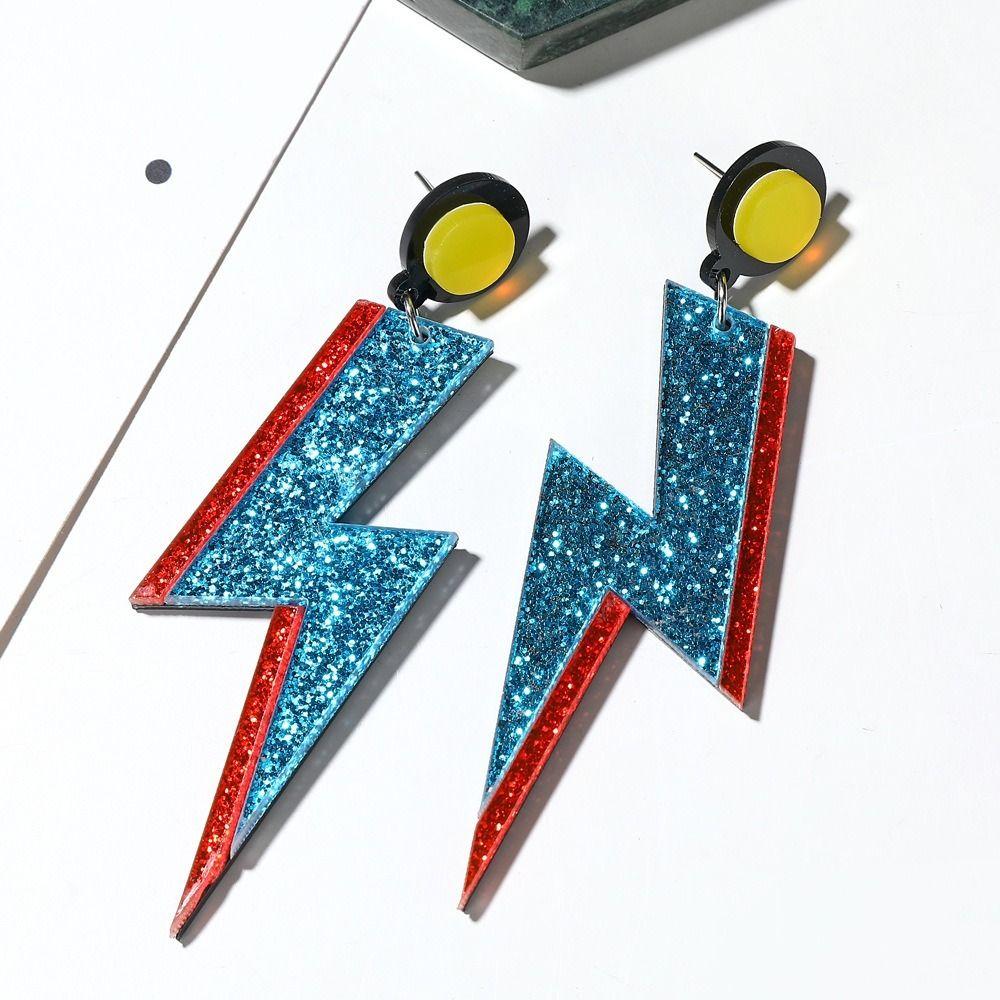 

Аксессуары для серег-капель в стиле панк-молнии, акриловые преувеличенные трендовые серьги, женские синий