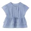 Milkfed Casual FRILL AND LACE BLOUSE In Light Blue Women's