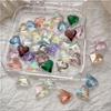 High-quality Crystal Heart Nail Art Decorations with Grooved Flash Design