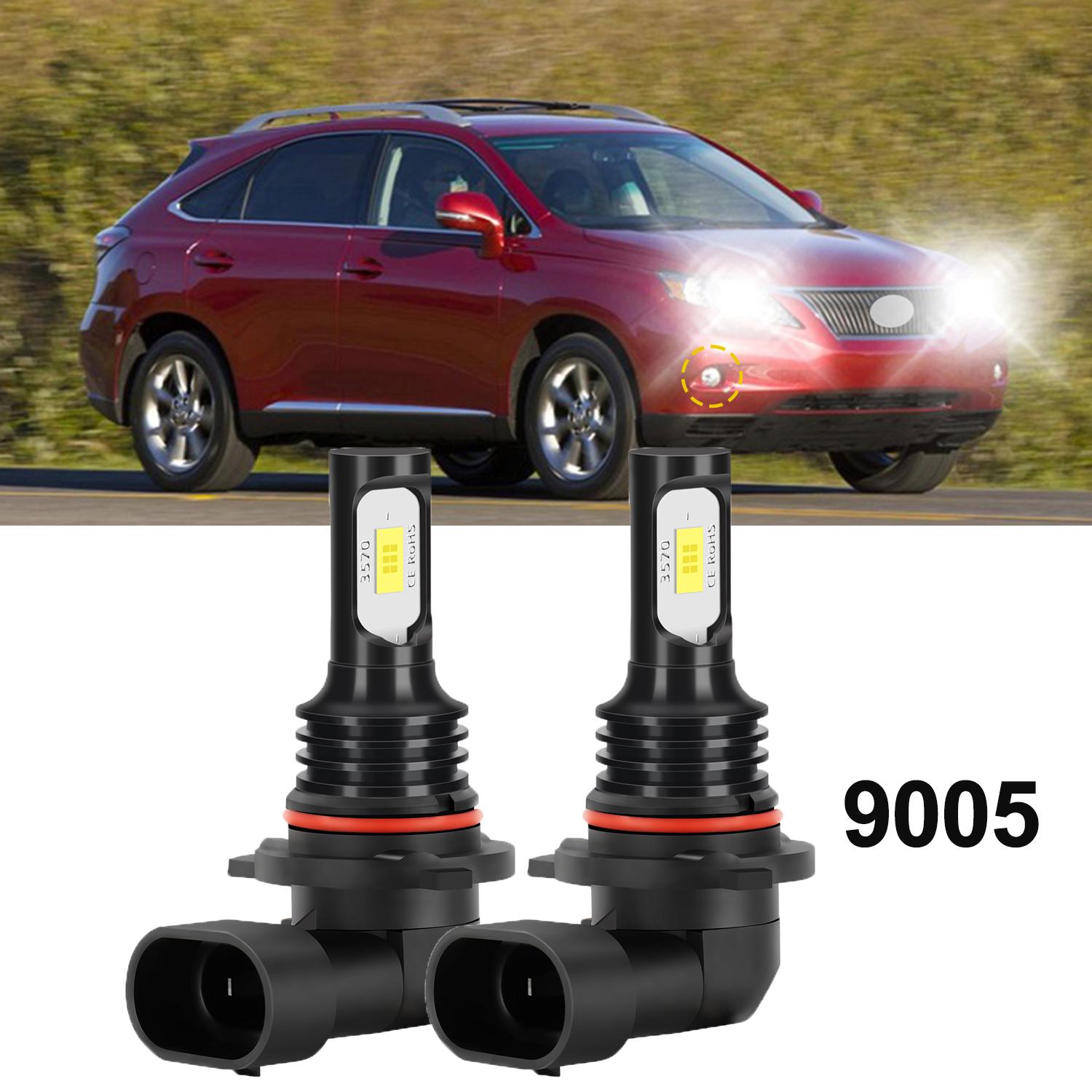 

2x 9005 LED Fog Light 6000K Super White 10000LM High Power 120W 3570 CSP Chips LED Fog Lamps 9005/HB3