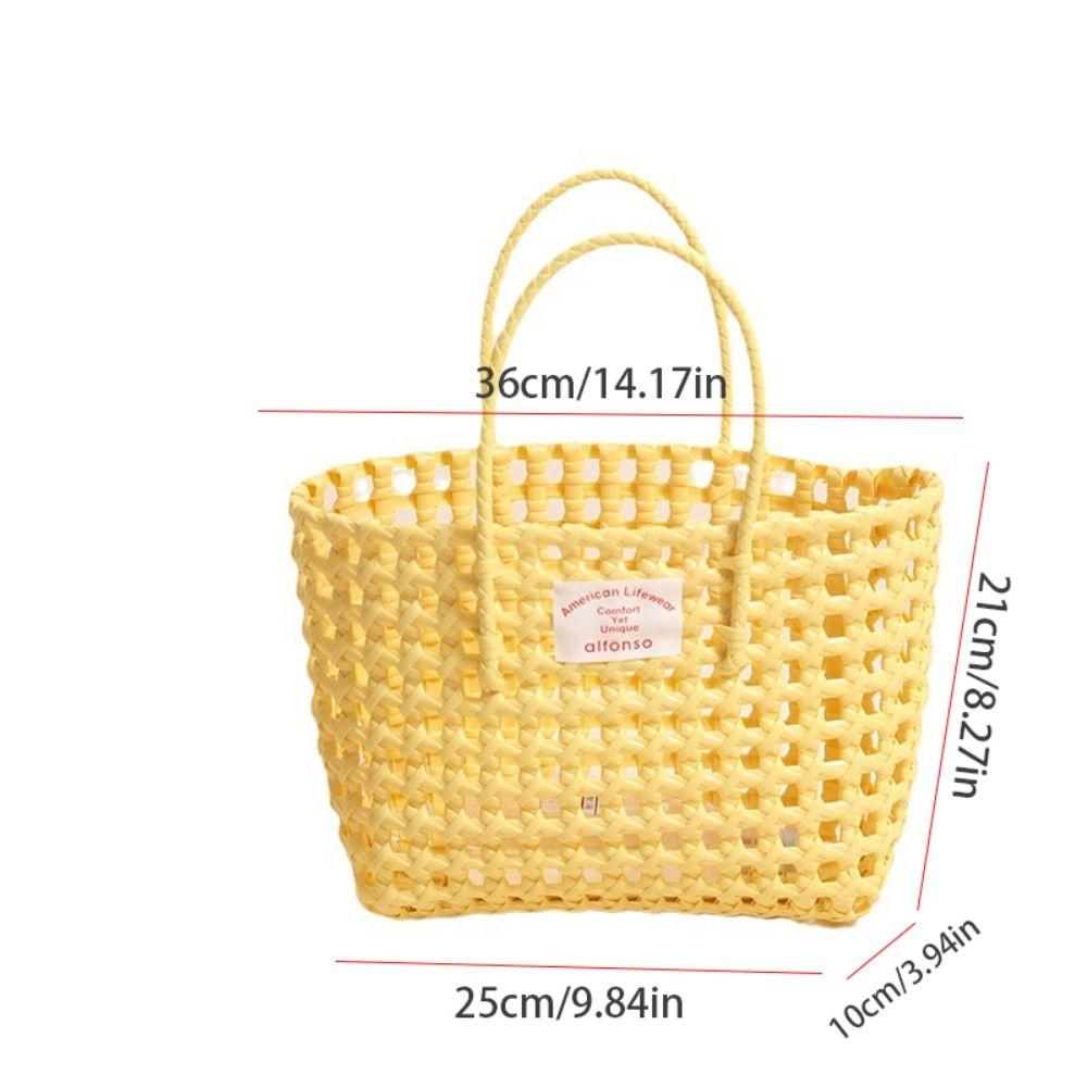 Bohemian Style Beach Tote Bag Vacation Style PVC Handbag Cute Vegetable Basket Bag Streetwear