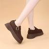 Scarpa singola da donna 2026 nuovo versatile stile francese suola spessa temperamento marrone e velluto Scarpe Boken Scarpe Le Fu