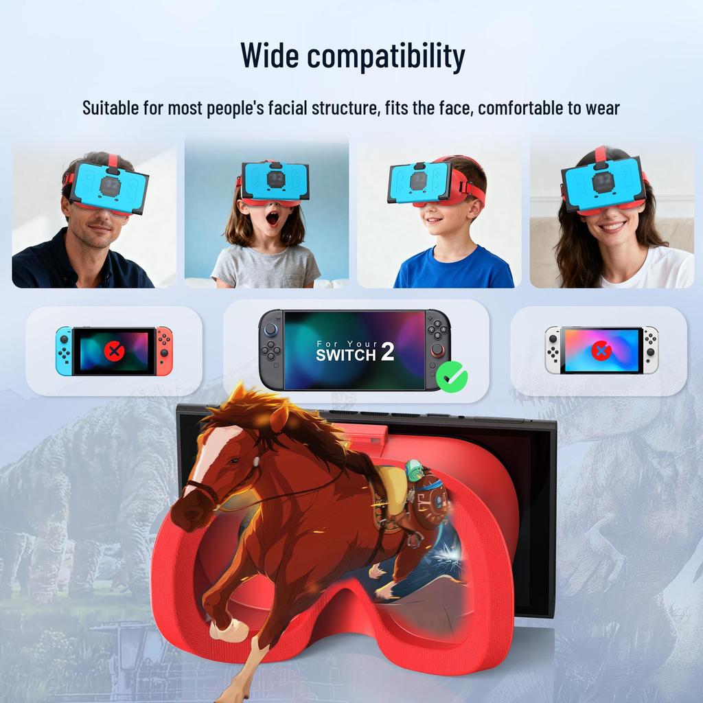 In Stock: Nintendo Switch 2 VR Glasses - HD 3D Headset, Christmas Gift, Game Console Accessory