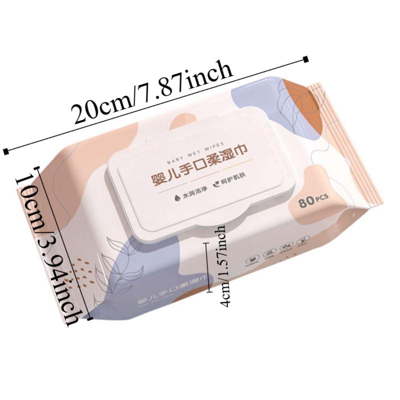 80 unidades/bolsa Toallitas húmedas para bebé multiusos Toallitas limpiadoras de textura suave Limpieza para niños