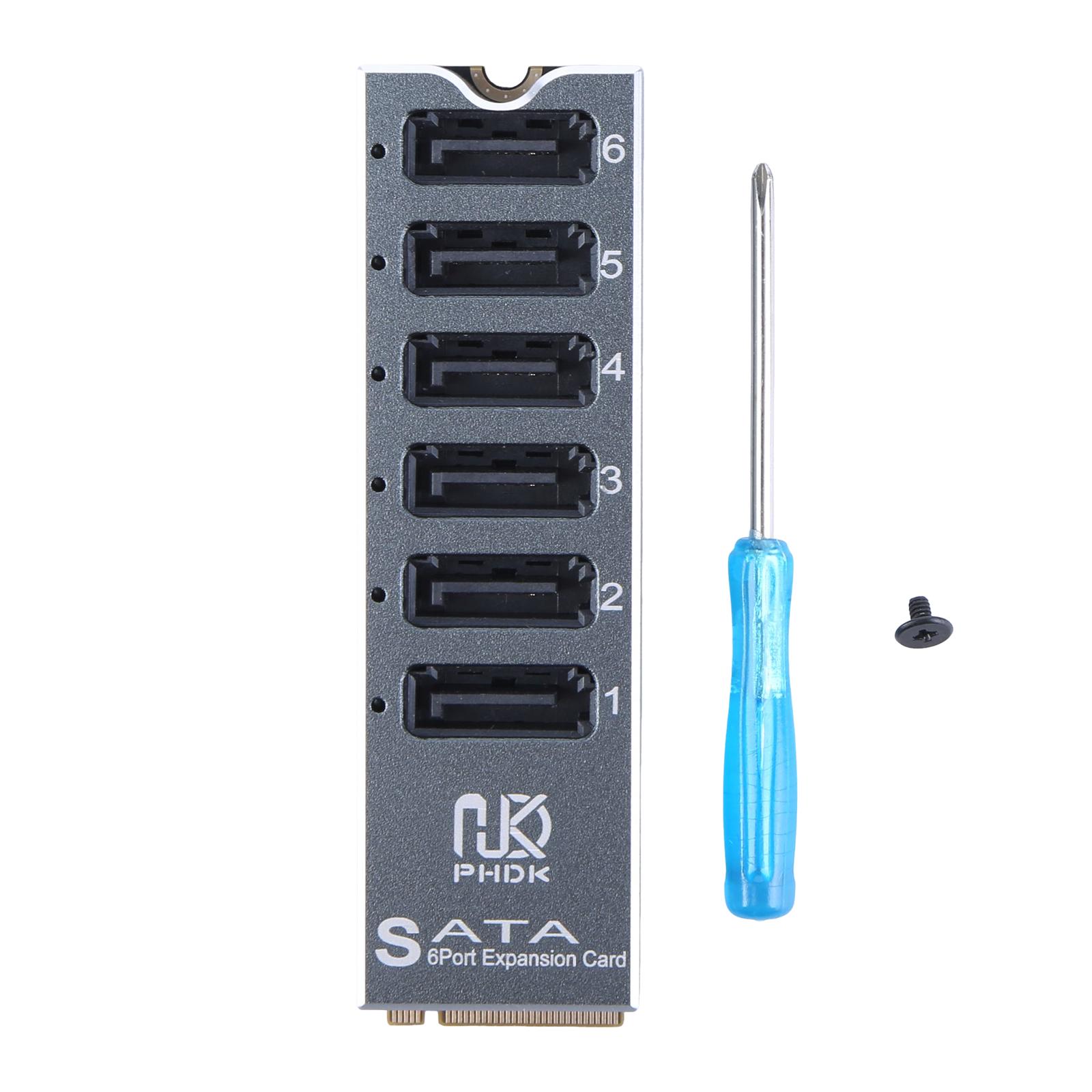 

M.2 M KEY NVMe To 6 Ports SATA Convert Card with Smart Indicator M.2 NVMe To 6 Ports SATA 3.0 Expansion Card for Desktop PC