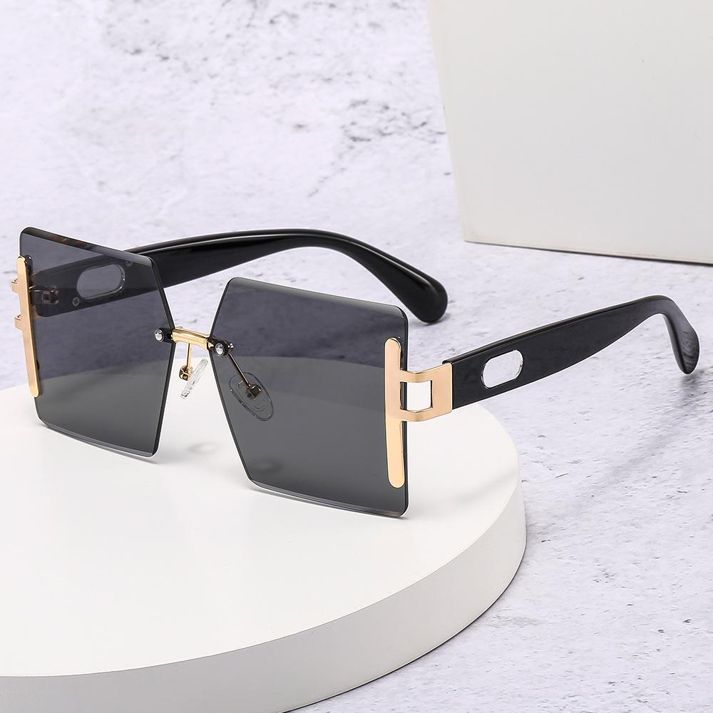 Fashion Oversized Sunglasses Women Square Rimless Frames Sun Glasses Luxury Large Sunglasses