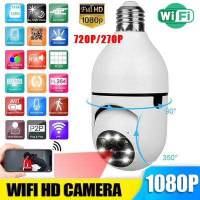 E27 Žárovka Telefon Alarm Bezdrátová IP kamera 2MP Zabezpečení Automatické sledování Sledovací kamera WiFi Bezdrátové infračervené noční vidění Chytré sledování
