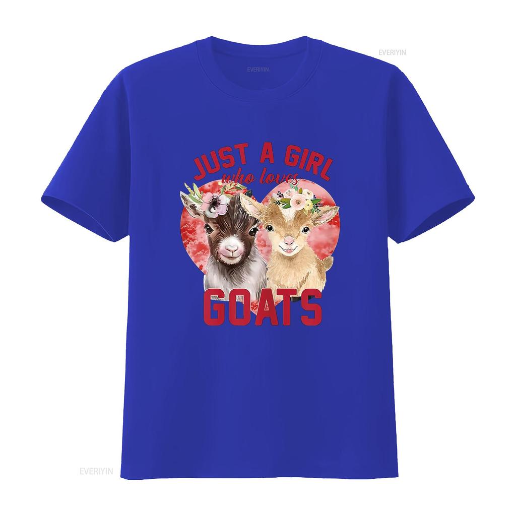 Goat Girl Women Mom Farmer Just A Who Loves Goats T Shirt Vintage Washed Versatile Fashion Streetwear Unisex Designer Clothes
