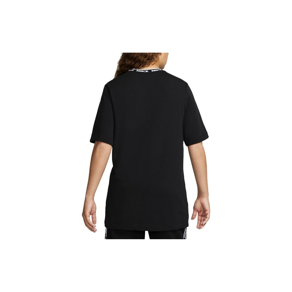 Nike Camiseta de Manga Corta Transpirable Sport Casual con Cuello Redondo Estilo Vintage con Estampado del Logotipo del Club para Hombre Tops Negro FB7310-010