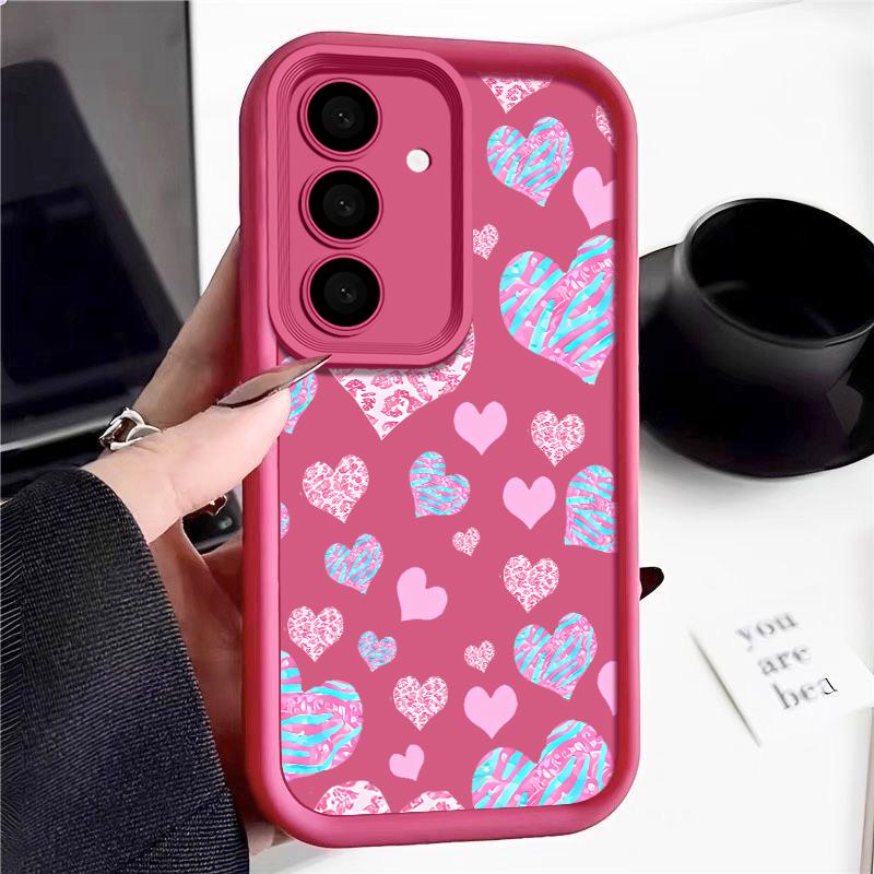 Tiny Hearts Pattern Case For Samsung Galaxy S25 Edge S24 S23 S22 Ultra S24 FE A56 A16 A15 A55 A54 A35 A26 A36 Soft Phone Cover