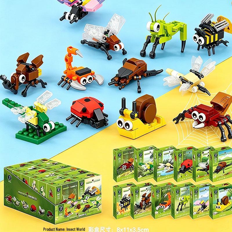 Insect Building Blocks Educational Toys Compatible with LEGO - Ideal for Students, Amusement Parks, and Cram Schools