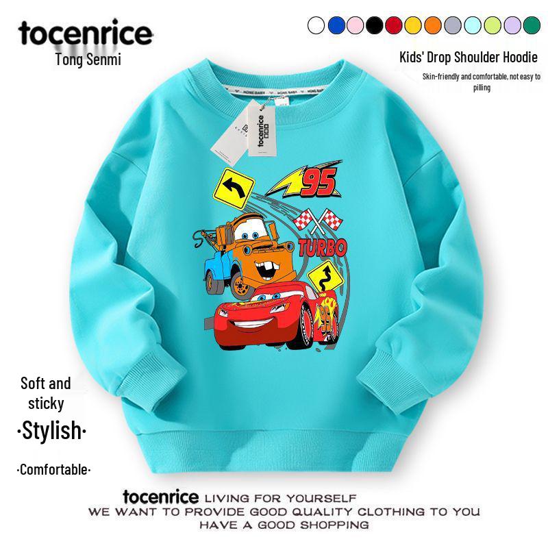 2024 Lightning McQueen Boys' Fall Hoodie Set – Cool & Stylish Children's Clothing for Spring & Autumn