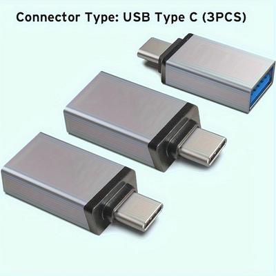 Type C To USB 3.0 Adapter, 3 Packs of USB C To A Male-female Adapters Compatible with MacBook 2018, 2017, 2016, Samsung Galaxy Note 8