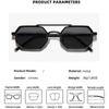 Fashion Metal Frame Polygonal Sunglasses Women Men Vintage Double-bridge Punk Sun Glasses Driving Goggles Retro UV400 Shades