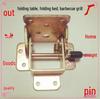 90° Self-Locking Folding Hinge for RV Coffee/Bed Tables & Kang Table Legs