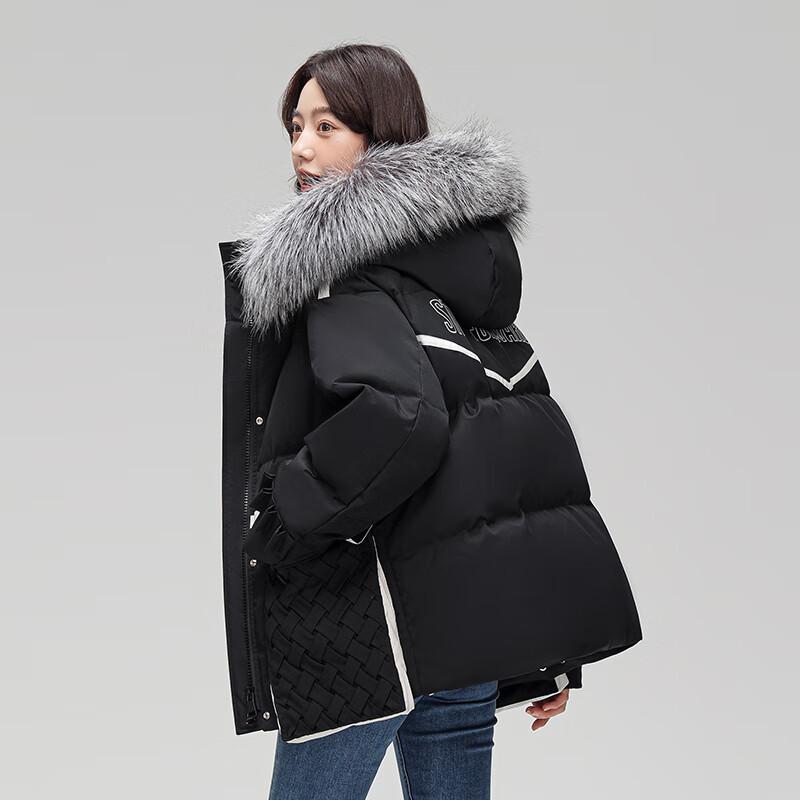 Yaya 2024 Women's Hooded Korean Style Thickened Down Jacket