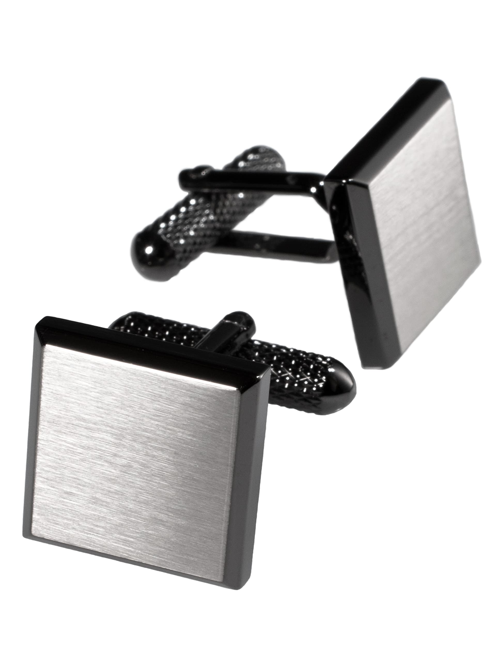 

Запонки Tabarat Сделано в Японии, 4-гранная огранка, Латунь, Мужской подарок, (Черное серебро)