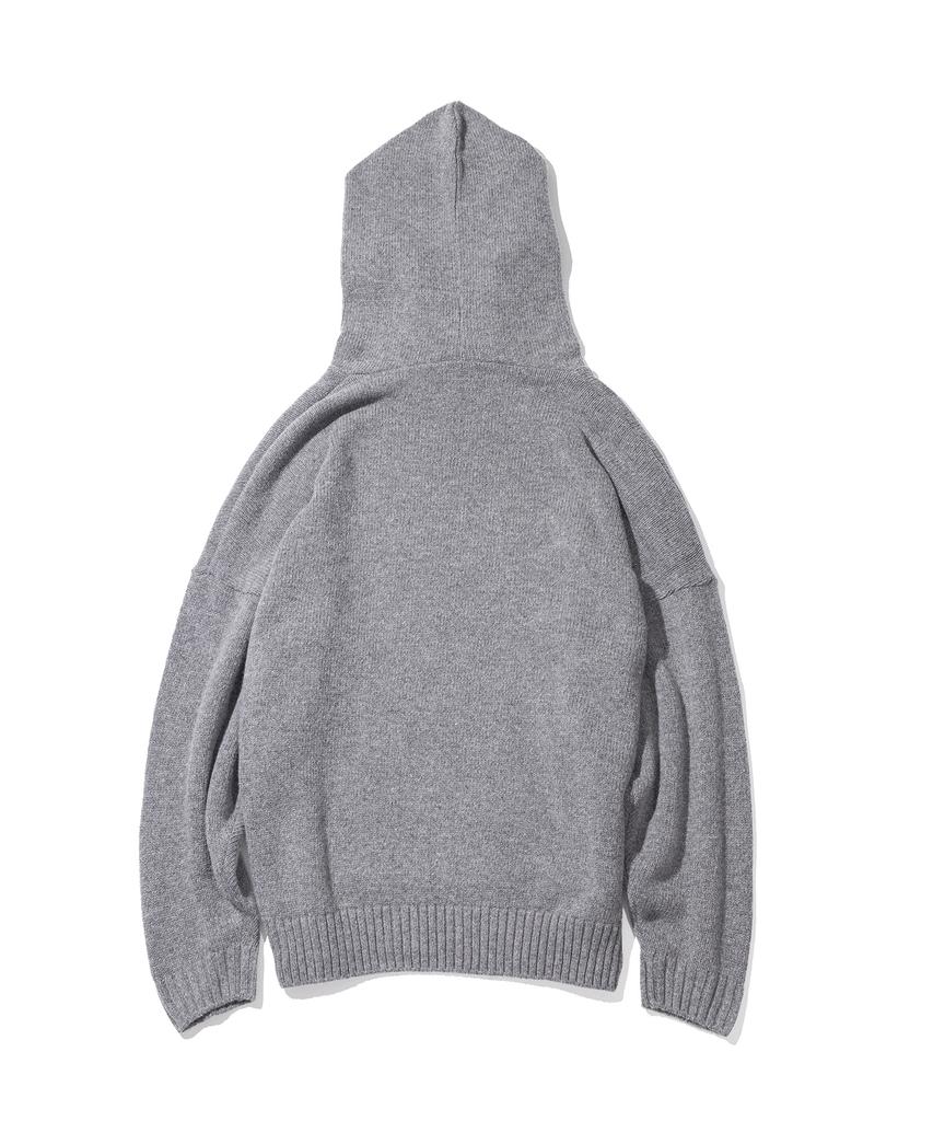 MASSNOUN Circle Affinity Hooded Knit Mstnt001-Gy