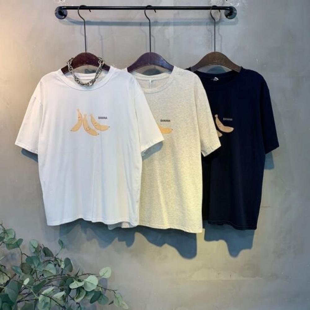 C S In The Room Liz Banana prInTIng ShorT Sleeve T ShirT 3Color