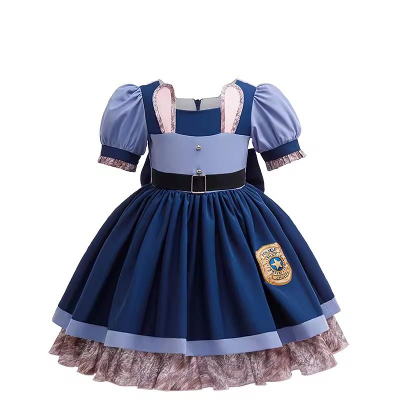 Zootopia 2 Judy Bunny Police Cosplay, Kids Halloween Party Dress-Up Costume Gift (As shown-14446)-100cm