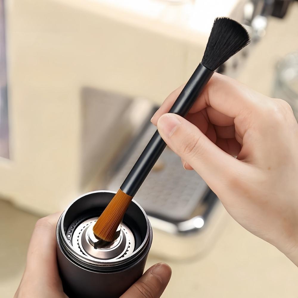 Coffee Grinder Aluminum Tube Double-head Cleaning Brush Soft Bristle Coffee Machine Powder Cleaning Home Kitchen Cafe Clean Tool