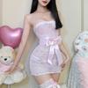 Sexy underwear embroidery printing perspective kimono sexy tube top hip-wrapped uniform slim and thin