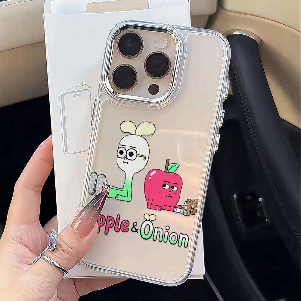 Cartoon Apple And Onion Phone Case for Xiaomi Redmi Note A5 A3 15 14 13 14c 13c 12 11 12s 12c 10c 10 9 Pro Plus 4G 5G Cover