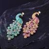 Fashion Luxury Animal Rhinestone Peacock Brooches For Women Clothing Coat Jewelry Accessories Gifts